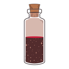 Colored alchemy potion flask vial Vector