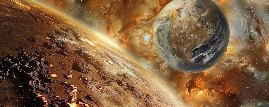 Ancient Greece revived through biotech with scholars studying cave paintings aboard a spaceship orbiting Earth