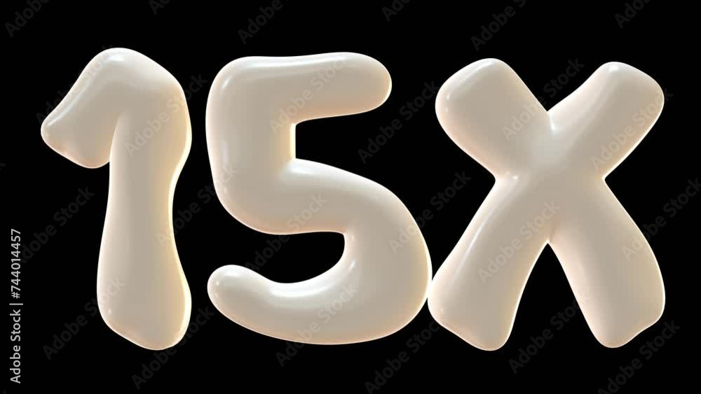 Poster 15x with milky color isolated on transparent background. 3d animation for double and bonus concept