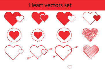 Heart vectors set, love vector