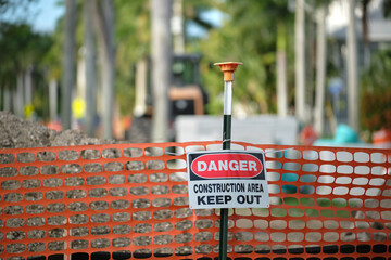 Protective barrier at construction site for safety restriction