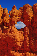 A sandstone window in Bryce Canyon National Park, Utah, Southwest USA.