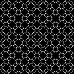 Black and white seamless abstract pattern. Background and backdrop. Grayscale ornamental design. Mosaic ornaments. Vector graphic illustration. EPS10.