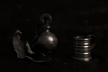 Weights for the scale: still life European painting style