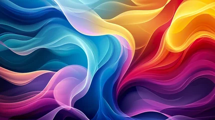 Zelfklevend Fotobehang bunte, fließende Wellen in Bewegung © MONO