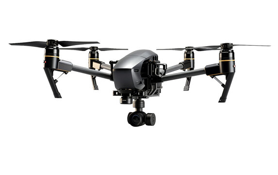 Exploring the Premium Quality 4K Drone Camera Isolated on Transparent Background PNG.