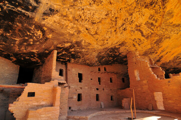 Inside the Cliff Palace ruins, the largest Ancestral Puebloans cliff dwelling in North America,...