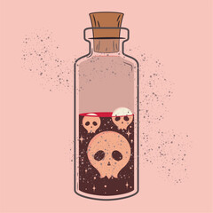Colored potion with a skull Vector