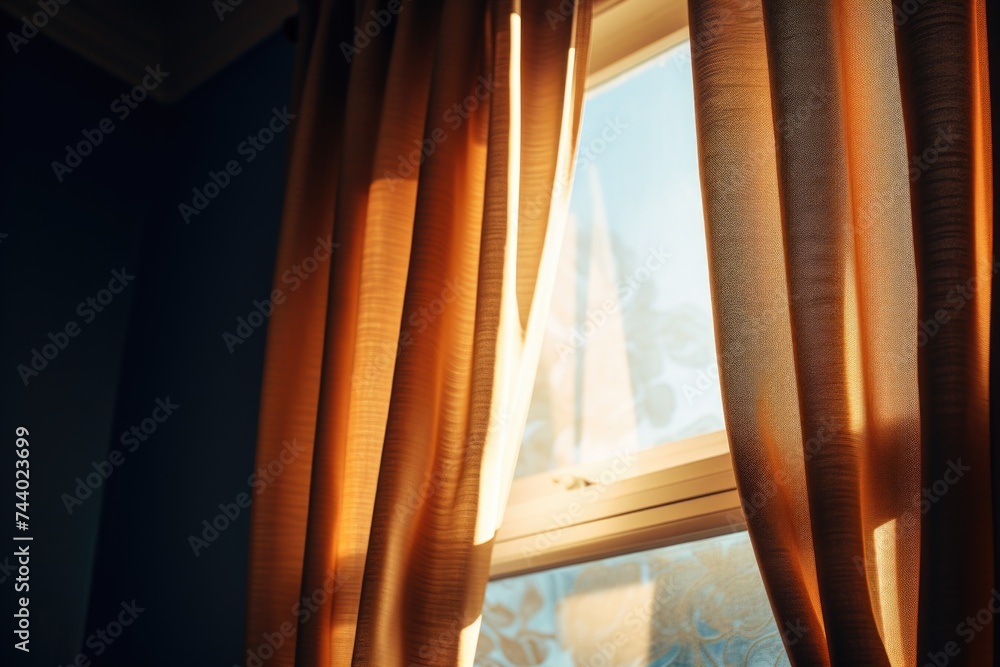 Poster sunlight streaming through window, suitable for interior design concepts