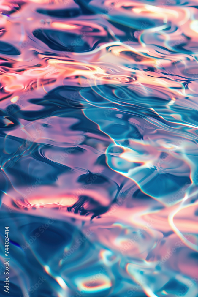 Poster Abstract background with reflections and caustics. Futuristic background image. Created with Generative AI technology.