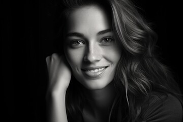 Fototapeta premium Portrait of a woman smiling, suitable for various projects