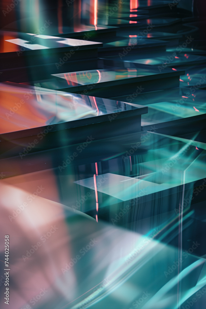 Poster abstract background with reflections and caustics. futuristic background image. created with generat