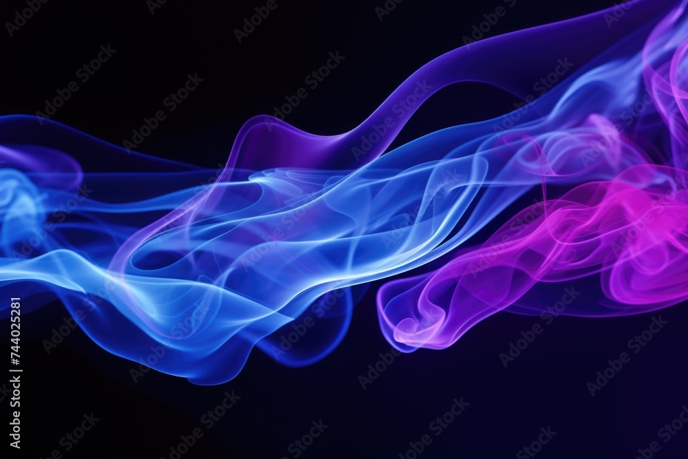 Poster close up view of smoke on a black background. great for graphic design projects