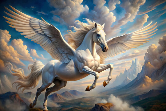 Pegasus Horse, Greek Mythology, Source, Fountain, Water, winged horse, flying horse