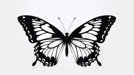Black and white butterfly on white background. Suitable for nature and wildlife concepts
