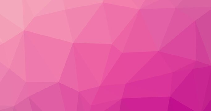 Animated geometric background, low poly design in vibrant pink and bright magenta color. Modern polygon style, triangle shapes as backdrop, banner or texture with copy space.