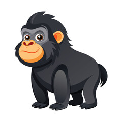 Vector of illustration Cartoon cute Gorilla on white