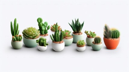 A group of different types of succulents, perfect for botanical projects - Powered by Adobe