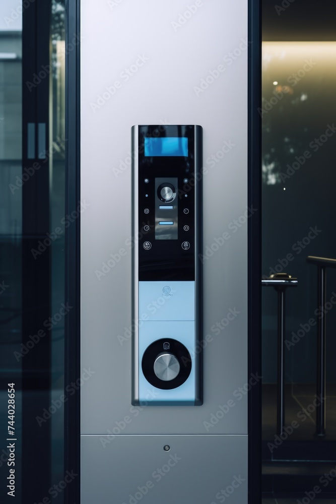Aufkleber a door with a side button, suitable for technology concepts