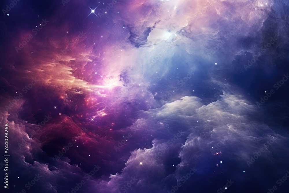 Aufkleber a stunning purple and blue nebula with a backdrop of twinkling stars. ideal for space and galaxy the