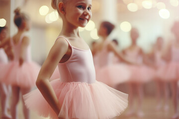 Adorable young girl posing for a picture, perfect for children's events or dance recitals