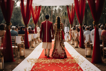 Indian groom and bride in ceremony on Hindu wedding. - Powered by Adobe