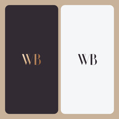WB logo design vector image