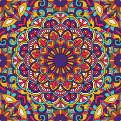 Seamless floral pattern with mandala vector illustration