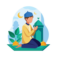 Flat design ramadan concept illustration