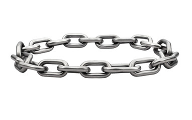 Sturdy Steel Link Chain Isolated on Transparent Background PNG.