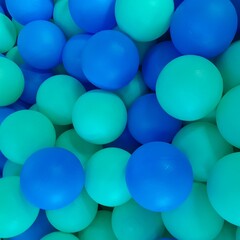 blue and white balls