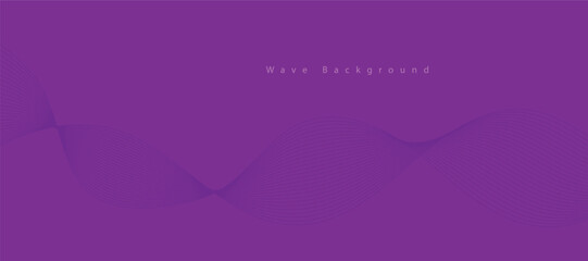 Vector abstract purple background with dynamic purple waves, lines and particles.
