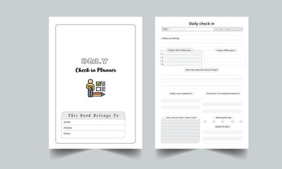 Daily check in planner design template