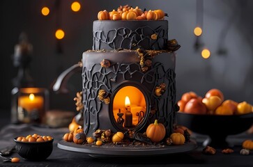 abstract idea of Halloween cake
