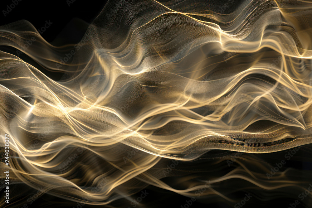 Poster abstract waves background with fluid lines and dynamic movement, creating a sense of energy and moti
