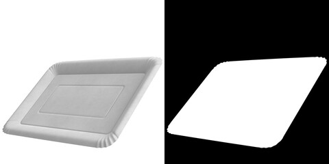 3D rendering illustration of a cardboard tray