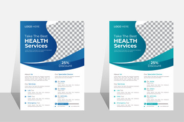 Dental Healthcare Medical Flyer Template Design, Vector, Graphic, A4
