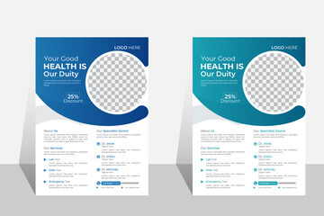 Dental Healthcare Medical Flyer Template Design, Vector, Graphic, A4