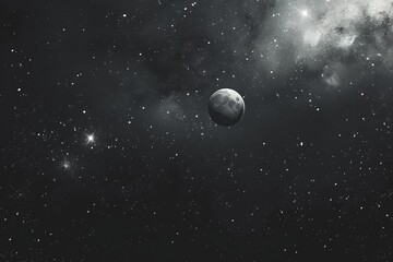 Obraz na płótnie Canvas Minimalist space-themed web template for an astronomy empty blog.