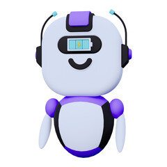 Artificial Intelligence Robot Technology 3D Illustration Icon