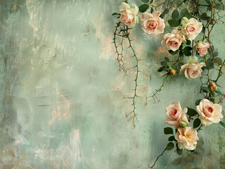 Romantic floral scene with roses
