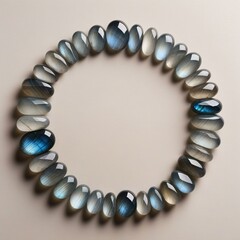 Obraz premium Elegant Blue and Gray Stone Circle Decoration