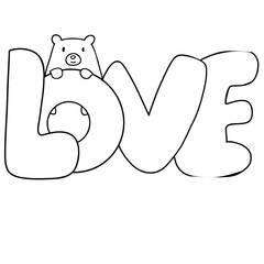coloring cute little bears