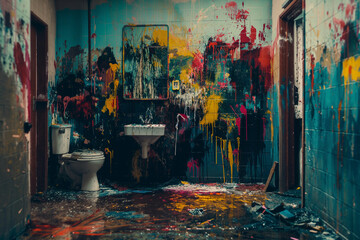 Texture explosion of colors of paints splashes of paints flying through the air texture of paints and art