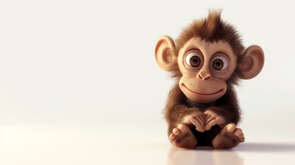 This is an image of a cute and adorable monkey. It has big brown eyes, a small nose, and a furry brown coat.