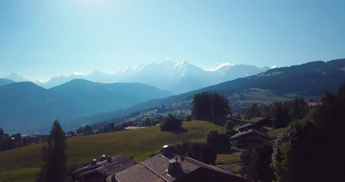 Vid&eacute;o Drone 4K France - Combloux, vue sur Mont blanc
