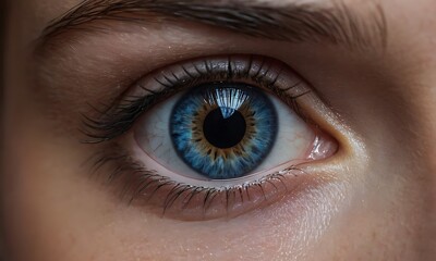 Photo of captivating blue eyes ai generative