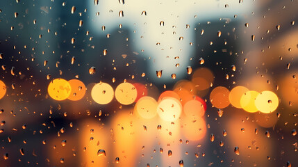 Rain drops falling on window background wallpaper