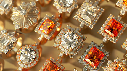 Fototapeta premium Collection of Luxury Diamond Rings