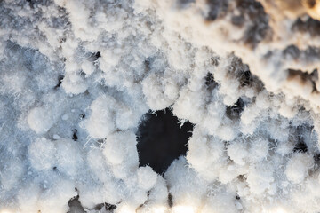Salt crystal formations at Devil's Golf Course in Death Valley National Park, Death Valley,...